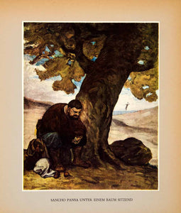 1938 Print Sancho Pansa Sit Tree Honore Daumier Einem Baum Sitzend XDI8
