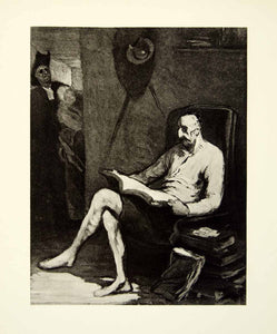 1938 Rotogravure Don Quixotelesend Honore Daumier Portrait Man Interior XDI8
