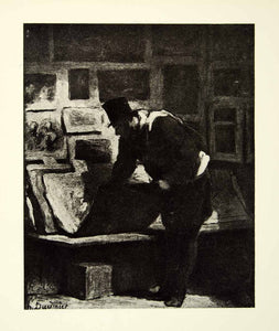 1938 Rotogravure Kupferstichliebhaber Copper Engraving Lover Honore Daumier XDI8