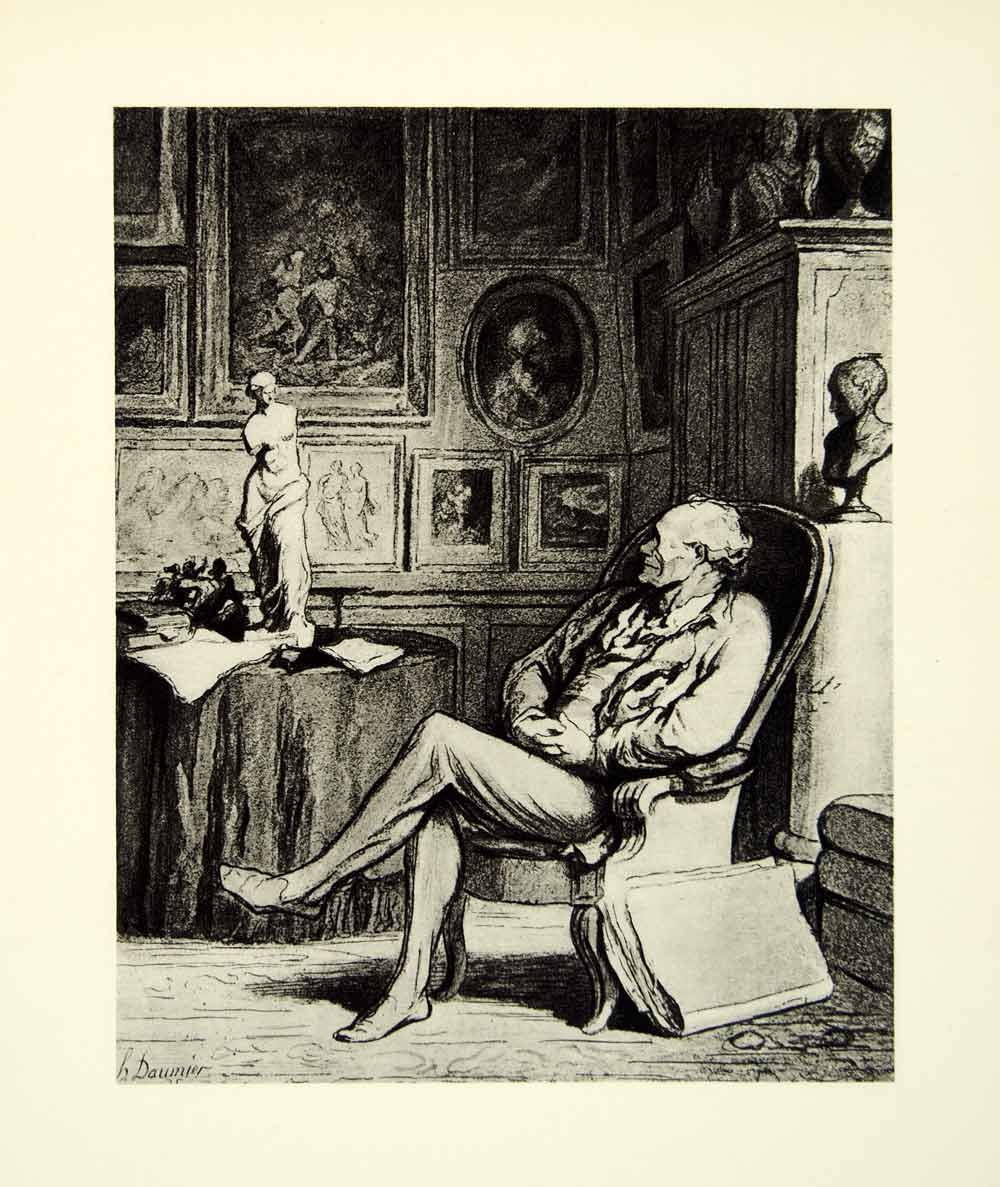 1938 Rotogravure Art Lover Kunstliebhaber Honore Daumier Sculpture Gallery XDI8