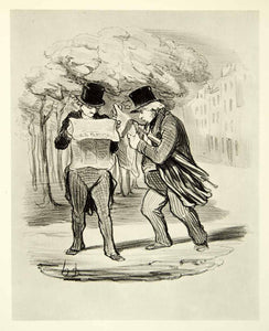 1938 Rotogravure Boulevards Paris France Honore Daumier Men Newspapers XDI8