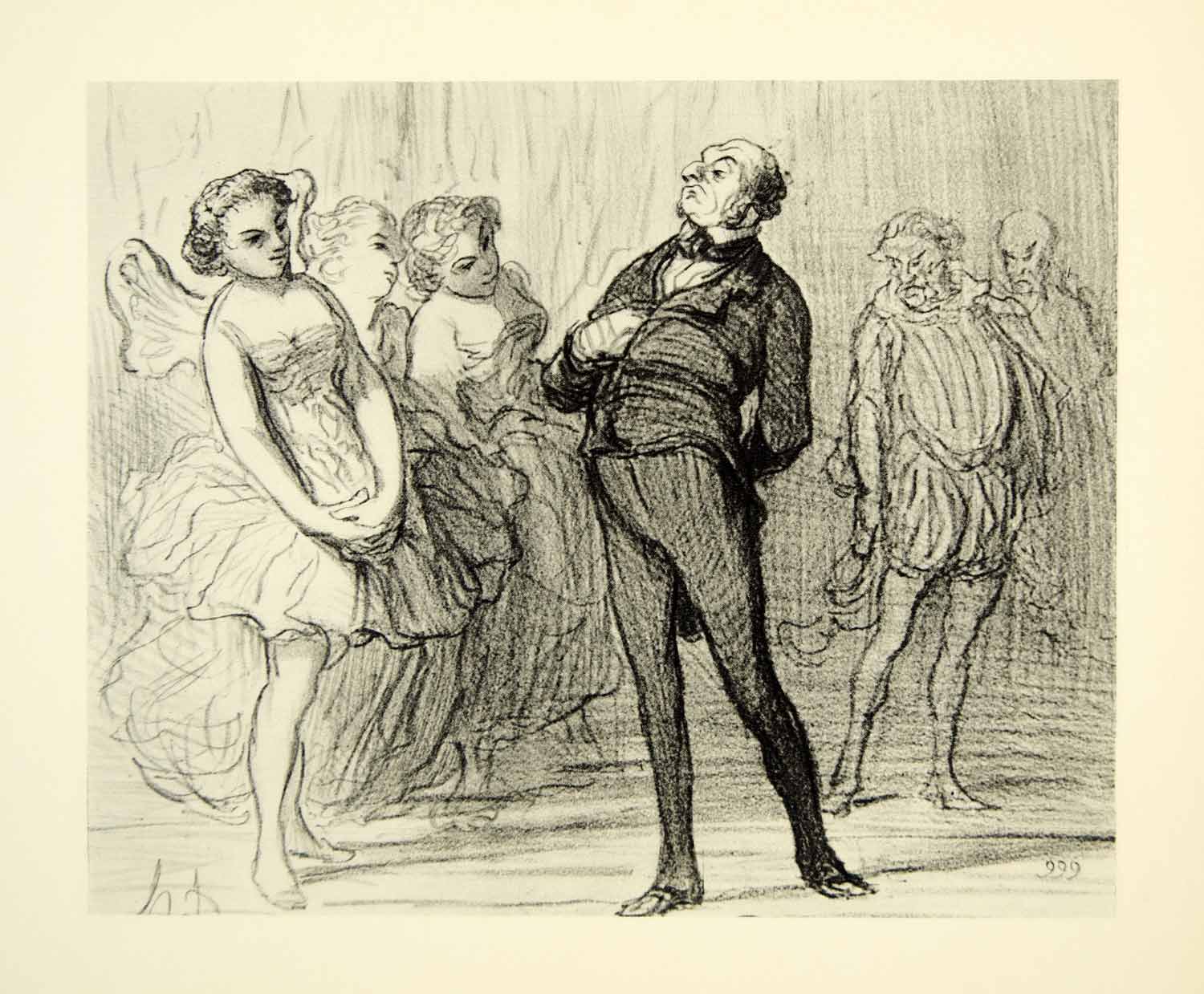 1938 Rotogravure Honore Daumier Art Dance Theater Director Victorian XDI8