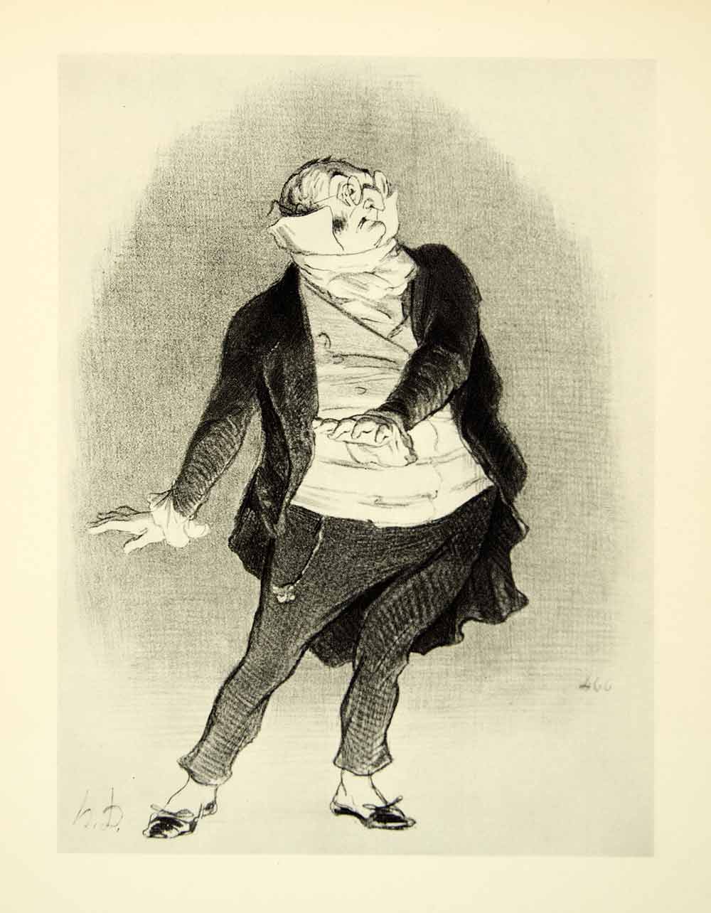 1938 Rotogravure Honore Daumier Art Henri Monnier French Actor Joseph XDI8