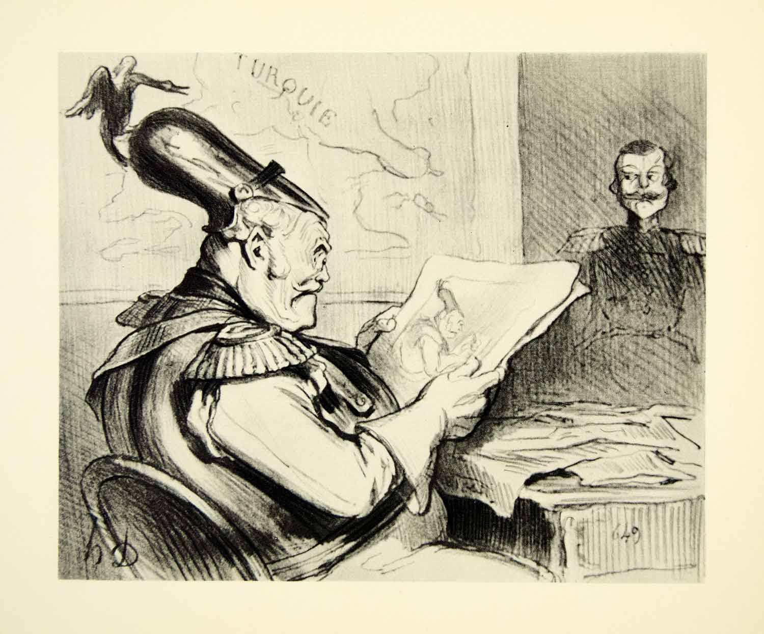 1938 Rotogravure Honore Daumier Art Caricature Political Otto Von Bismarck XDI8