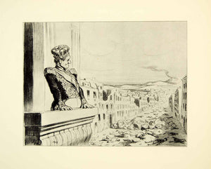 1938 Rotogravure Honore Daumier Art King Naples Italy Political Cartoon XDI8