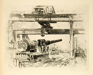 1917 Print Gun Testing Military World War I England Joseph Pennell XDJ1