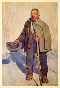 1931 Print Ernest Borough Johnson Italian Beggar Man Walking Stick Art Suit XDJ6