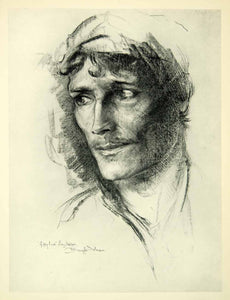 1931 Print Ernest Borough Johnson Gipsy Head Art Portrait Man Ethnic Face XDJ6