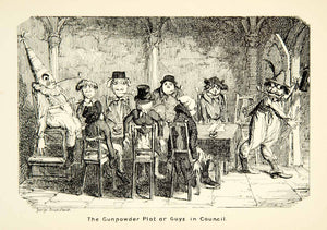 1912 Print Gunpowder Plot Guys Council English George Cruikshank Cartoon XDJ7