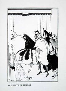 1967 Offset Lithograph Death Pierrot Aubrey Beardsley Art Nouveau XDJ8