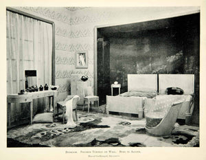 1930 Print Art Deco Marcel Guillemard Bedroom Twin Beds Interior Design XDK3