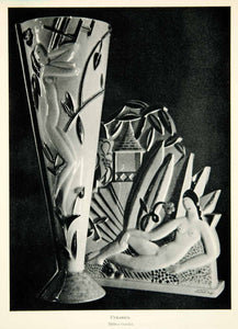 1930 Print Art Deco Helene Gatelet Ceramic Art Nude Interior Design XDK3