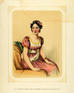 1857 Chromolithograph Portrait Laure Regnaud de Saint Jean D Angely XEA1