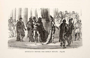 1875 Woodcut Divitiacus Roman Senate Gaul Suessiones Captive Alphonse XEA6