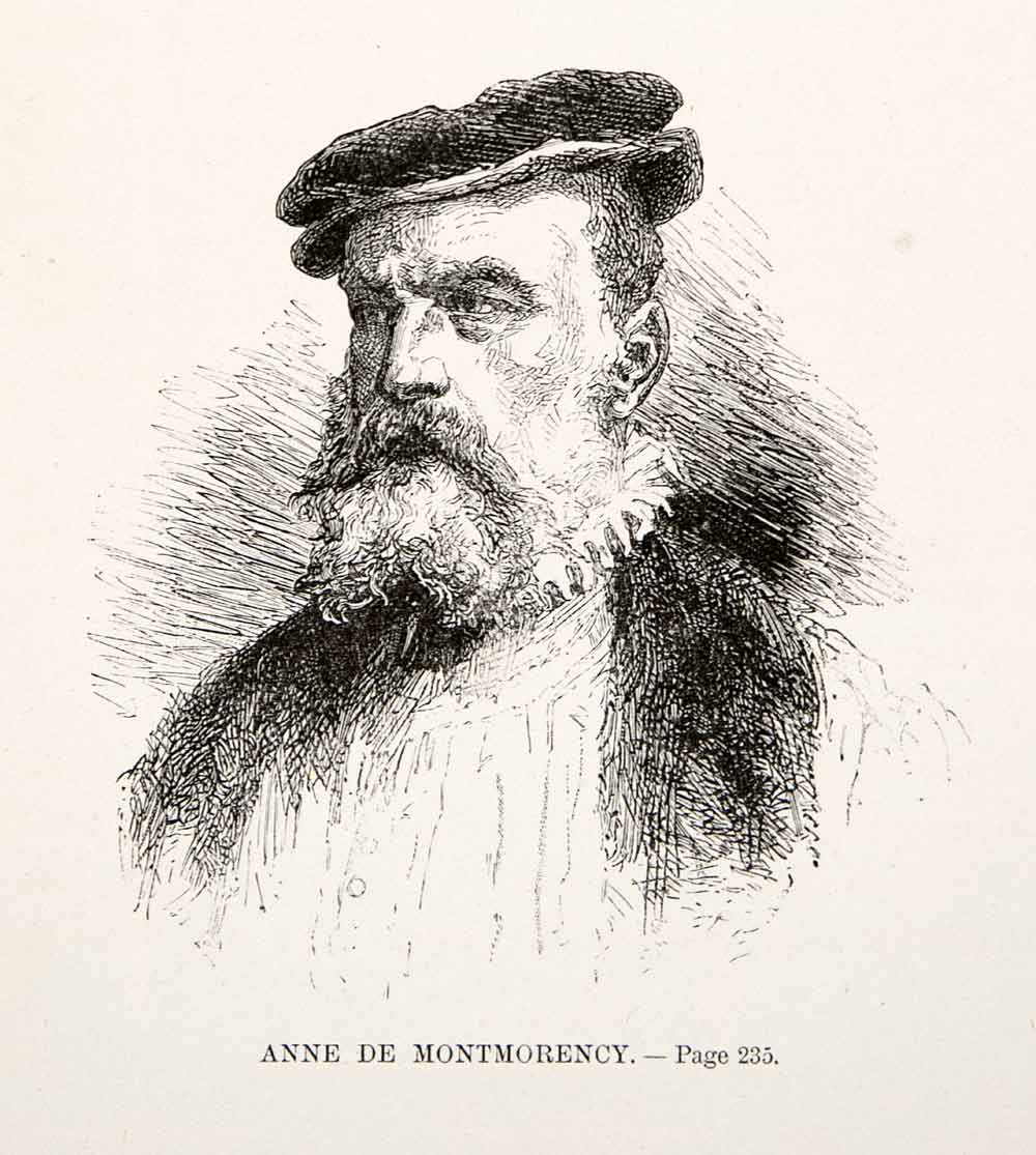 1875 Woodcut Alphonse Neuville Montmorency Constable France 16th Century XEA6