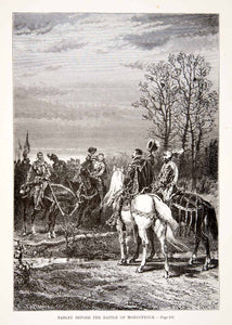 1875 Woodcut Alphonse Neuville Battle Moncontour Parlay French Wars XEA6