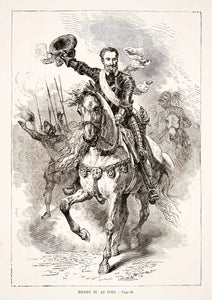 1875 Woodcut Alphonse Neuville Henry IV Battle Ivry French Wars Religion XEA6