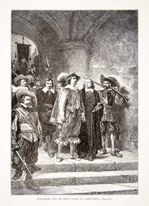 1875 Woodcut Alphonse Neuville Coiffier Cinq-Mars De Thou Execution 17th XEA6