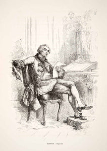 1875 Woodcut Georges-Louis Leclerc Buffon Naturalist Writer Monogenism XEA6