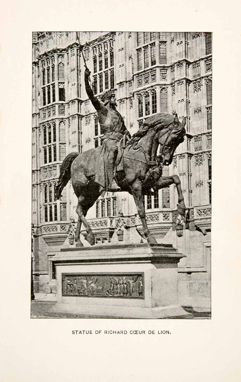 1902 Print Statue Richard Coer De Lion Lion-hearted England Sculpture XEB8