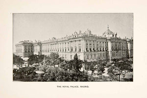 1902 Print Royal Palace Madrid Spain Calle de Bailen Fortress Historic XEB8