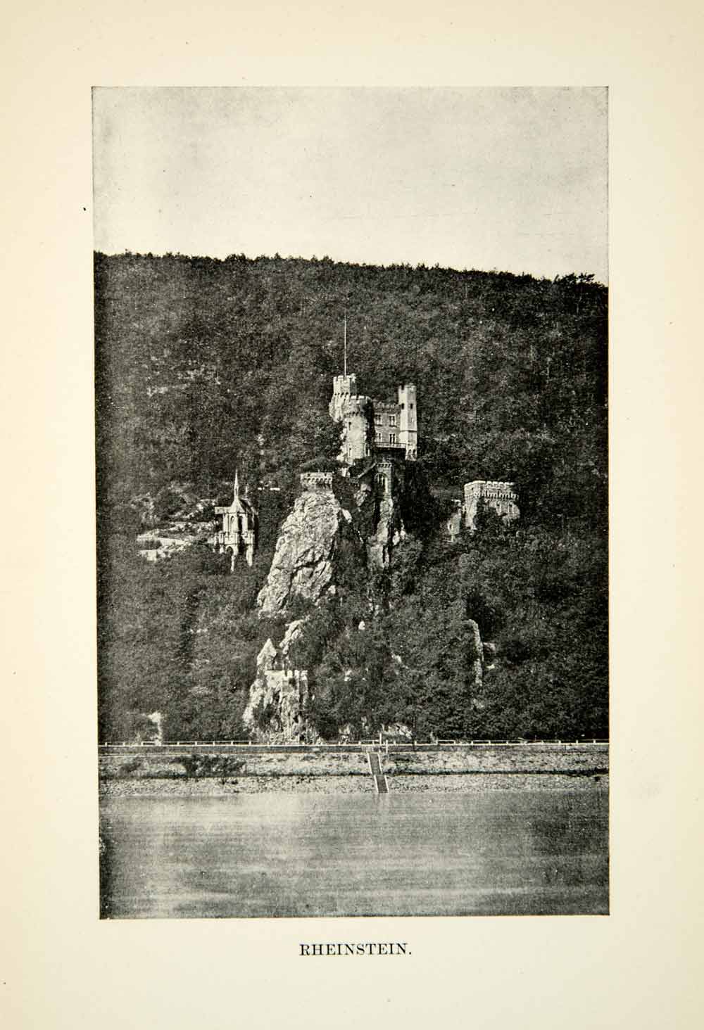 1912 Print Landscape Middle Ages Rheinstein Burg Castle Germany Strategic XEBA2