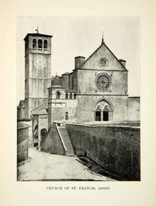 1912 Print Church Saint Francis Assisi Medieval Basilica World Heritage XEBA2
