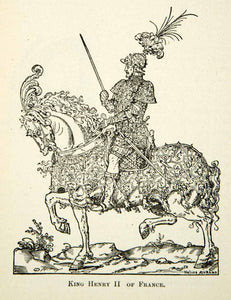 1912 Print King Henry II France Horse Monarch House Habsburg Jousting XEBA2