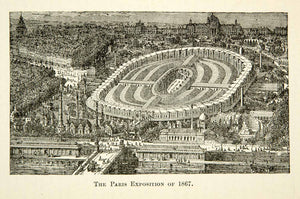 1912 Wood Engraving Paris Exposition France Universelle Napoleon III XEBA2