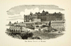 1912 Wood Engraving Royal Palace Madrid Architecture Spain Baroque XEBA2