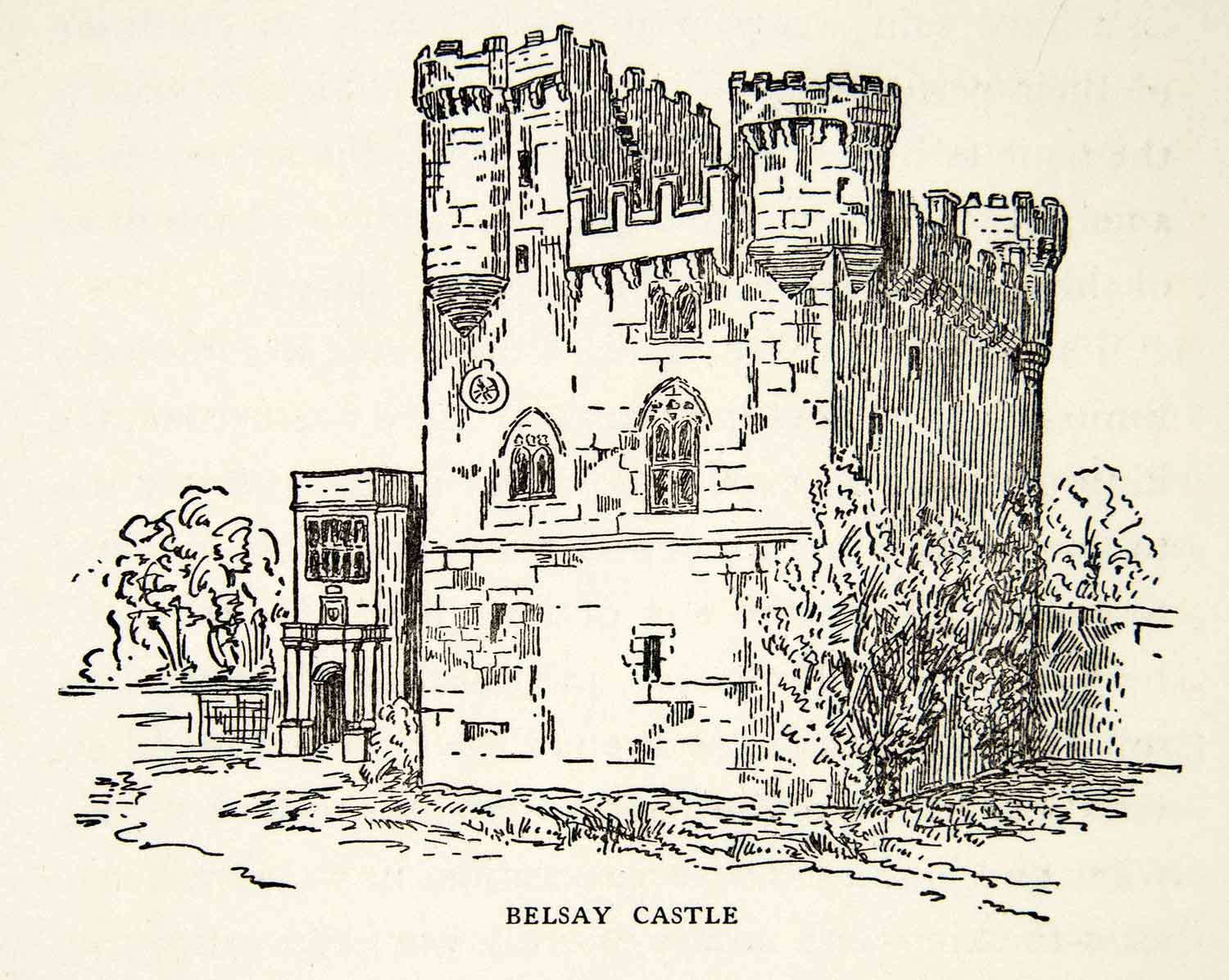 1939 Print Belsay Castle Middle Ages Medieval England Northumberland Pele XEBA4