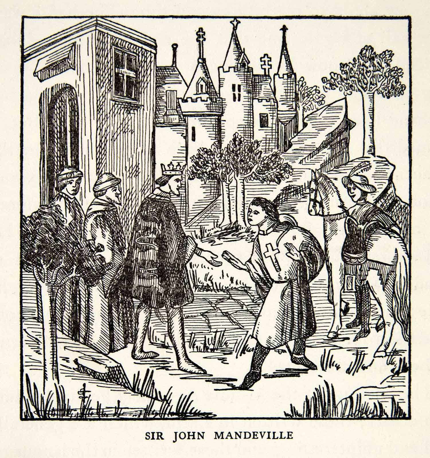 1939 Print Sir John Mandeville Middle Ages Medieval Travels Anglo-Norman XEBA4