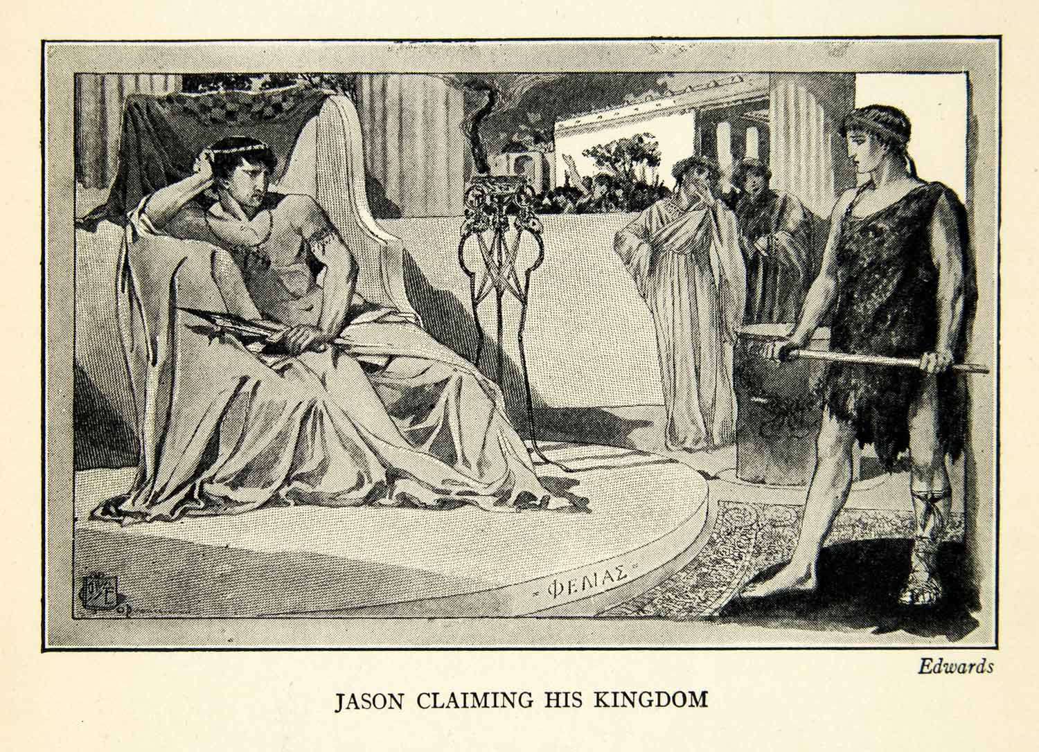1918 Print Greek Mythology Hero Jason Kingdom Golden Fleece Greece XEBA5