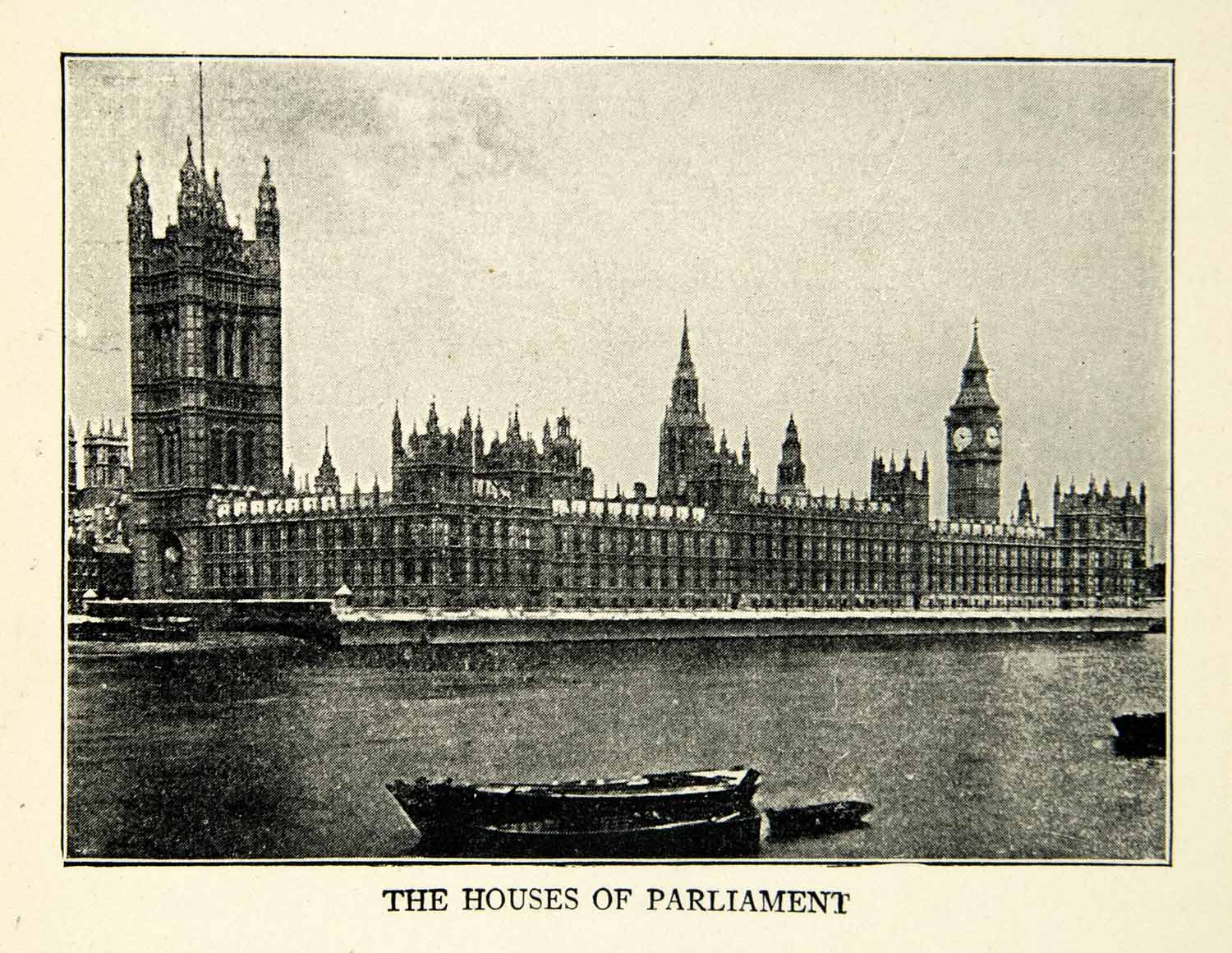 1918 Print Art England Houses Parliament Government Political Historic XEBA5