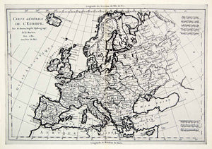 1944 Map Carte Generale De L'Europe Mer Noire Mediterranee Asie Afrique XEBA6