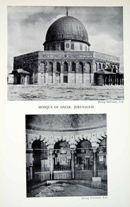 1949 Print Middle East Mosque Omar Jerusalem Worship Islam Religion XEBA7
