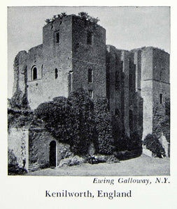 1949 Print Kenilworth Castle Fortress Warwickshire England Medieval XEBA7