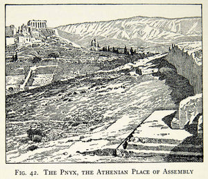 1929 Print Pnyx Hill Athens Greece Political Ecclesia Athenian Assembly XEBA9