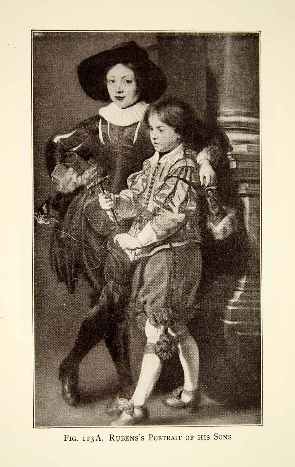 1929 Print Peter Paul Rubens Art Sons Children Portrait Historic Costume XEBA9