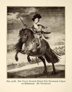 1929 Print Military Equestrian Spanish Prince Balthasar Charles Velazquez XEBA9