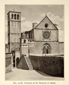 1929 Print Roman Catholic Papal Basilica of St. Francis of Assisi Historic XEBA9