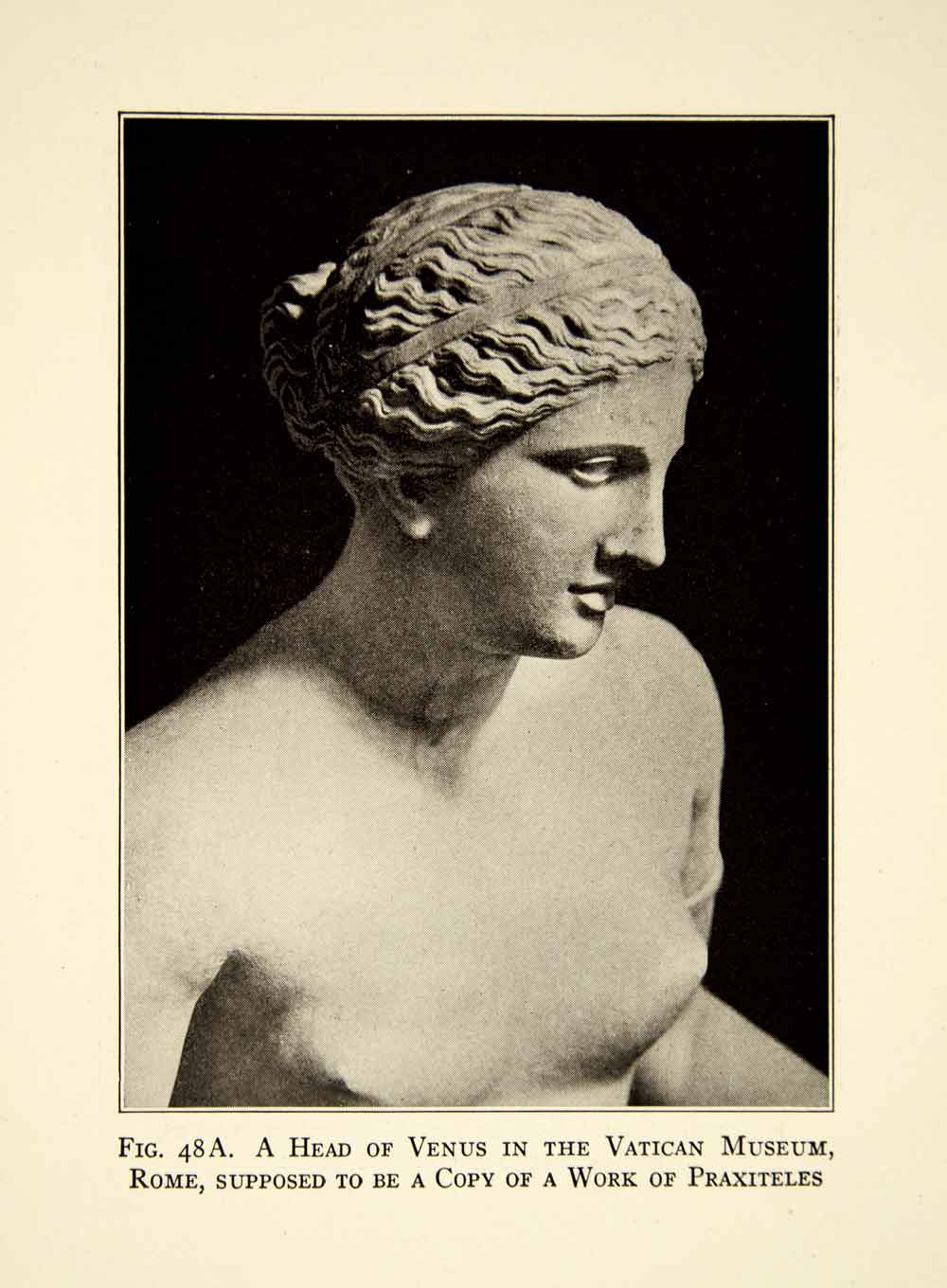 1929 Print Ancient Roman Mythology Goddess Venus Statue Sculpture Vatican XEBA9