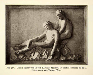 1929 Print Ancient Trojan War Scene Greek Sculpture Lateran Museum Rome XEBA9