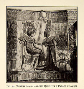 1929 Print King Tut Tutankhamun Ancient Egyptian Pharaoh Palace Chamber XEBA9