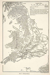 1926 Lithograph England Iberian Britian Vintage Map Emery Walker XEC5