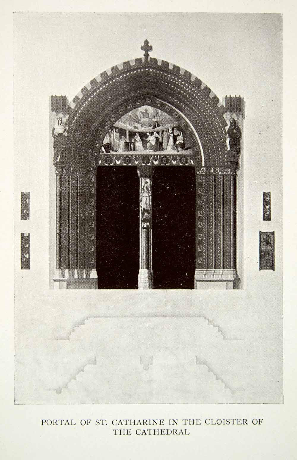 1907 Print Portal Saint Catherine Cloister Cathedral Mary Toledo Spain XECA4
