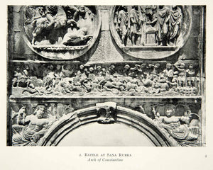 1915 Print Relief Sculpture Carving Battle Saxa Rubba Arch Constantine XECA7