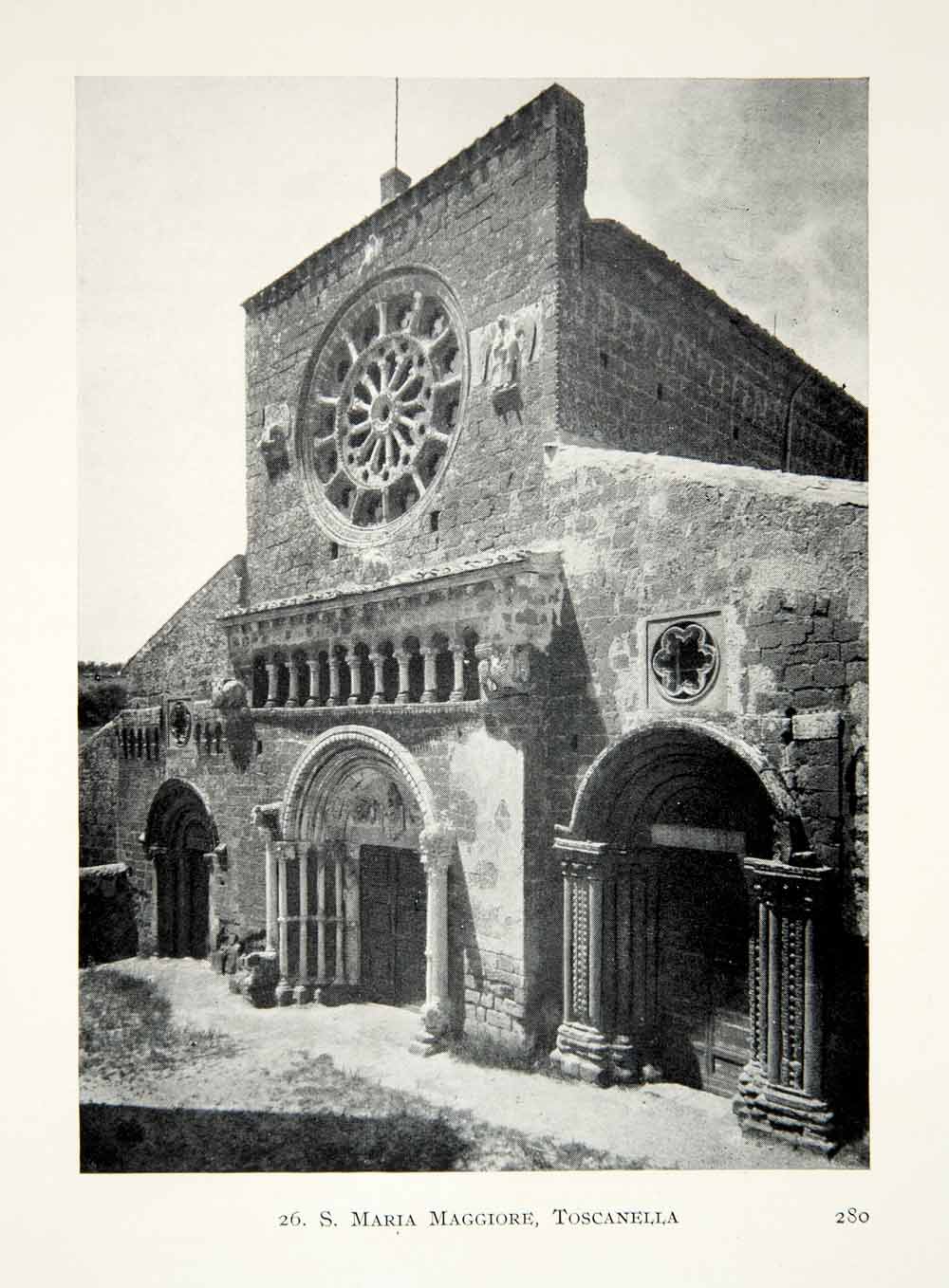 1915 Print Santa Maria Maggiore Toscanella Italy Historic Architecture XECA7