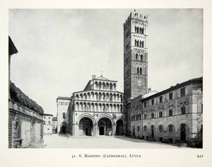1915 Print Lucca Cathedral Saint Martin Italy Architecture Cityscape XECA7
