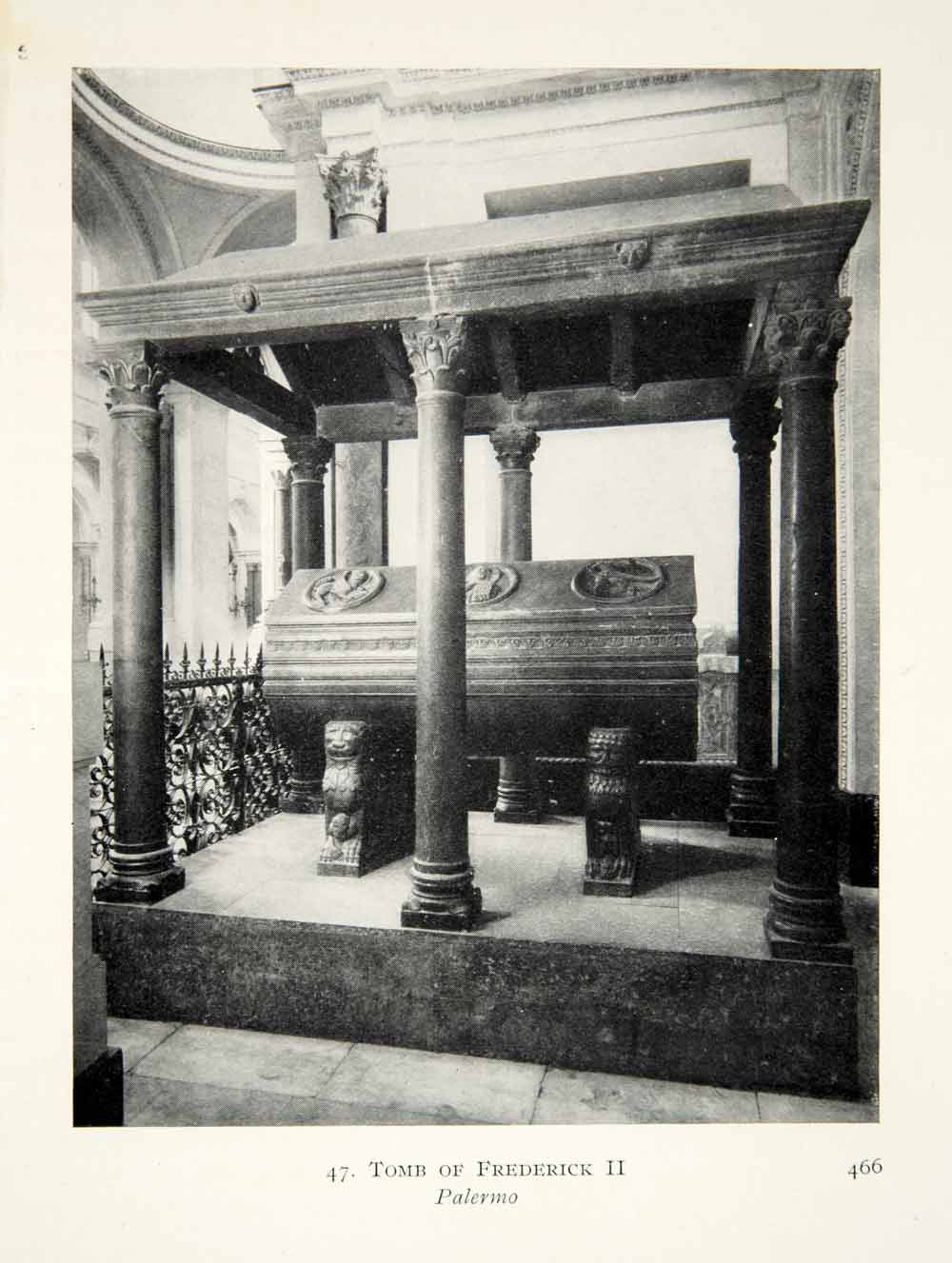 1915 Print Tomb Frederick II Palermo Italy Monument Memorial Architecture XECA7